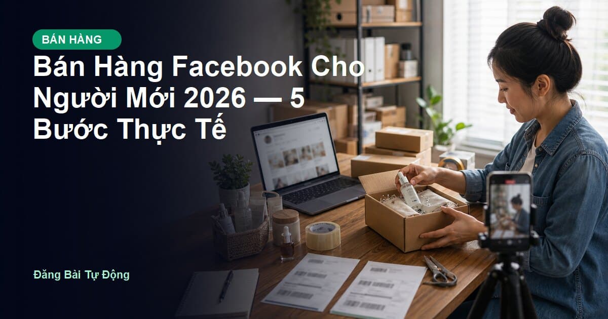 Bán Hàng Facebook Cho Người Mới 2026 — 5 Bước Thực Tế