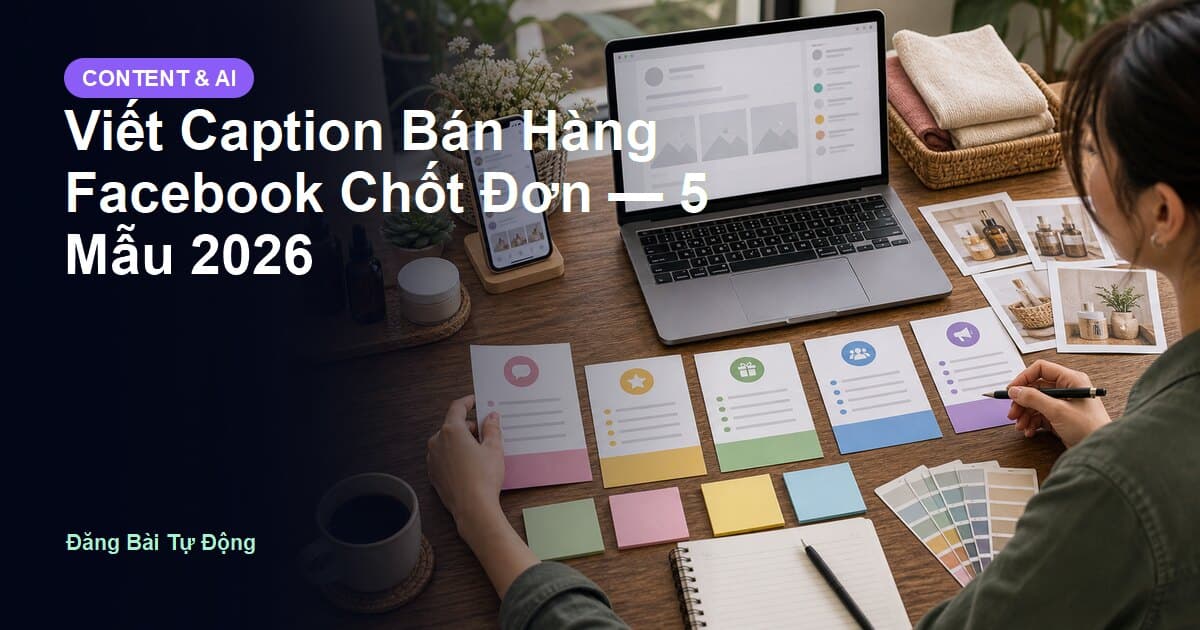 Viết Caption Bán Hàng Facebook Chốt Đơn — 5 Mẫu 2026