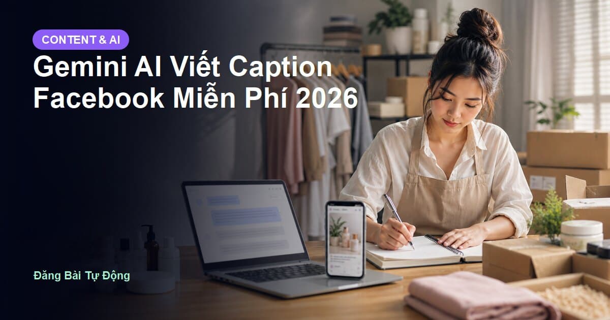 Gemini AI Viết Caption Facebook Miễn Phí 2026