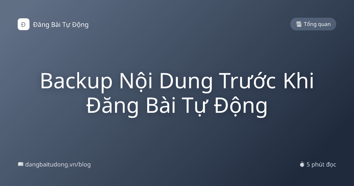 Backup Nội Dung Trước Khi Đăng Bài Tự Động