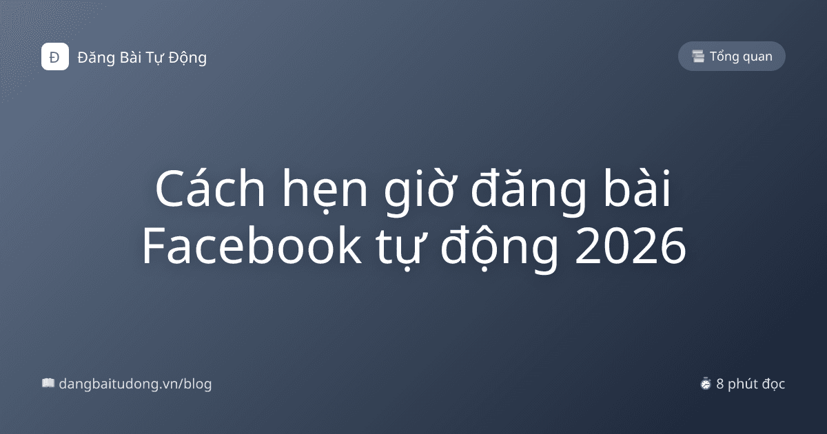 Cách hẹn giờ đăng bài Facebook tự động 2026