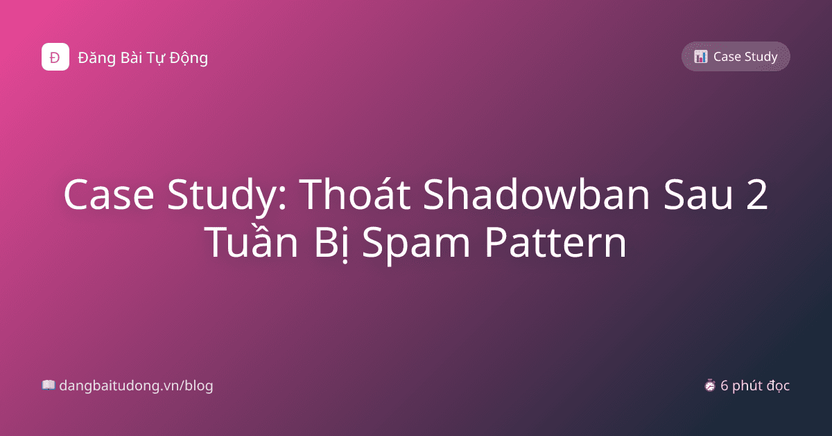 Case Study: Thoát Shadowban Sau 2 Tuần Bị Spam Pattern