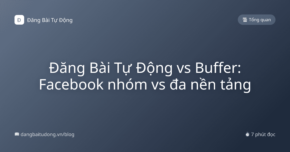 Đăng Bài Tự Động vs Buffer: Facebook nhóm vs đa nền tảng