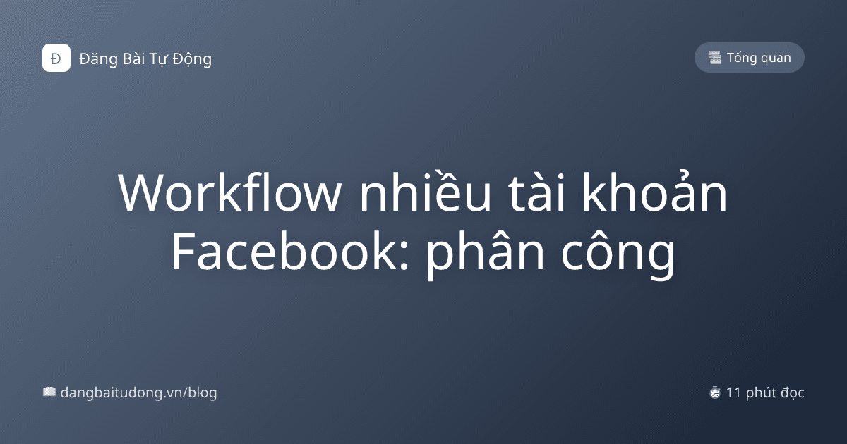Workflow nhiều tài khoản Facebook: phân công
