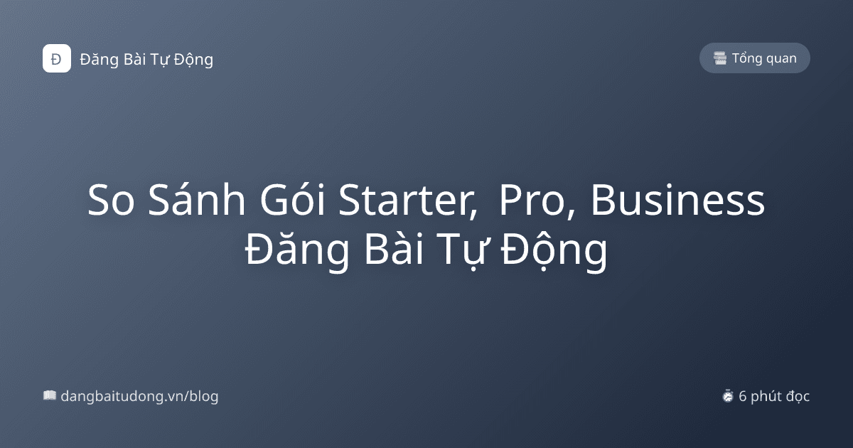 So Sánh Gói Starter, Pro, Business Đăng Bài Tự Động