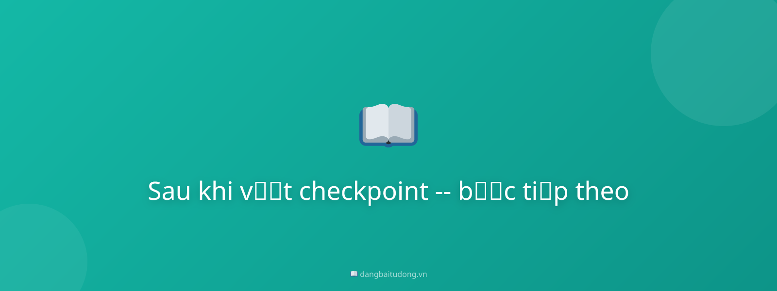 Sau khi vượt checkpoint -- bước tiếp theo
