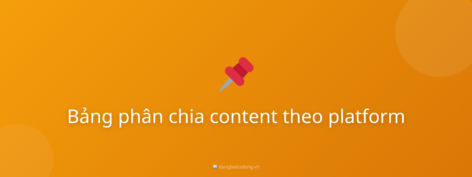 Bảng phân chia content theo platform