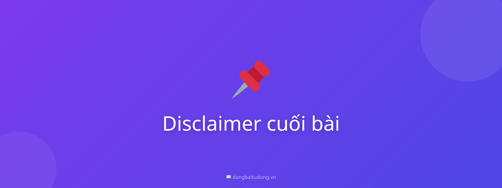 Disclaimer cuối bài