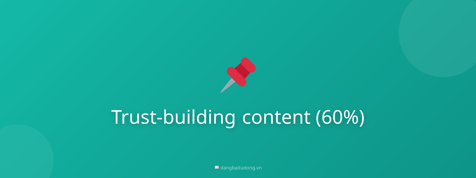 Trust-building content (60%)