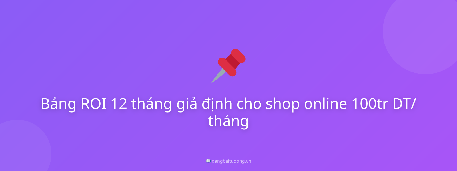 Bảng ROI 12 tháng giả định cho shop online 100tr DT/tháng