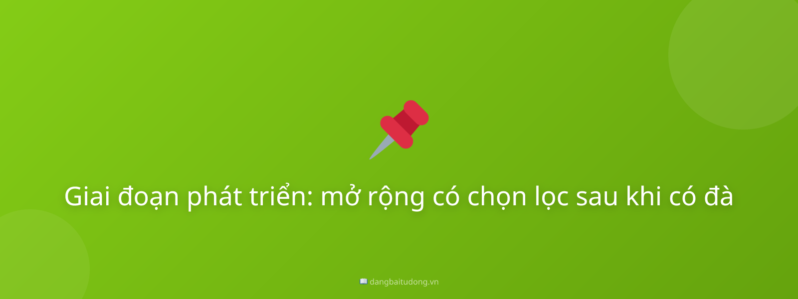 Giai đoạn phát triển: mở rộng có chọn lọc sau khi có đà