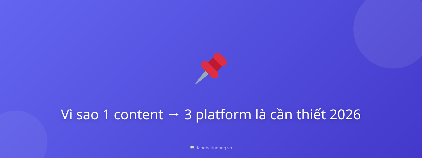 Vì sao 1 content → 3 platform là cần thiết 2026