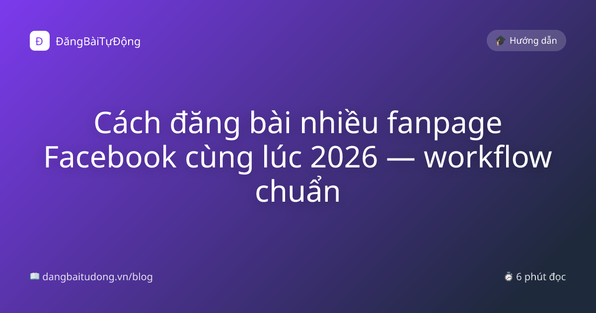 Cách đăng bài nhiều fanpage Facebook cùng lúc 2026 — workflow chuẩn