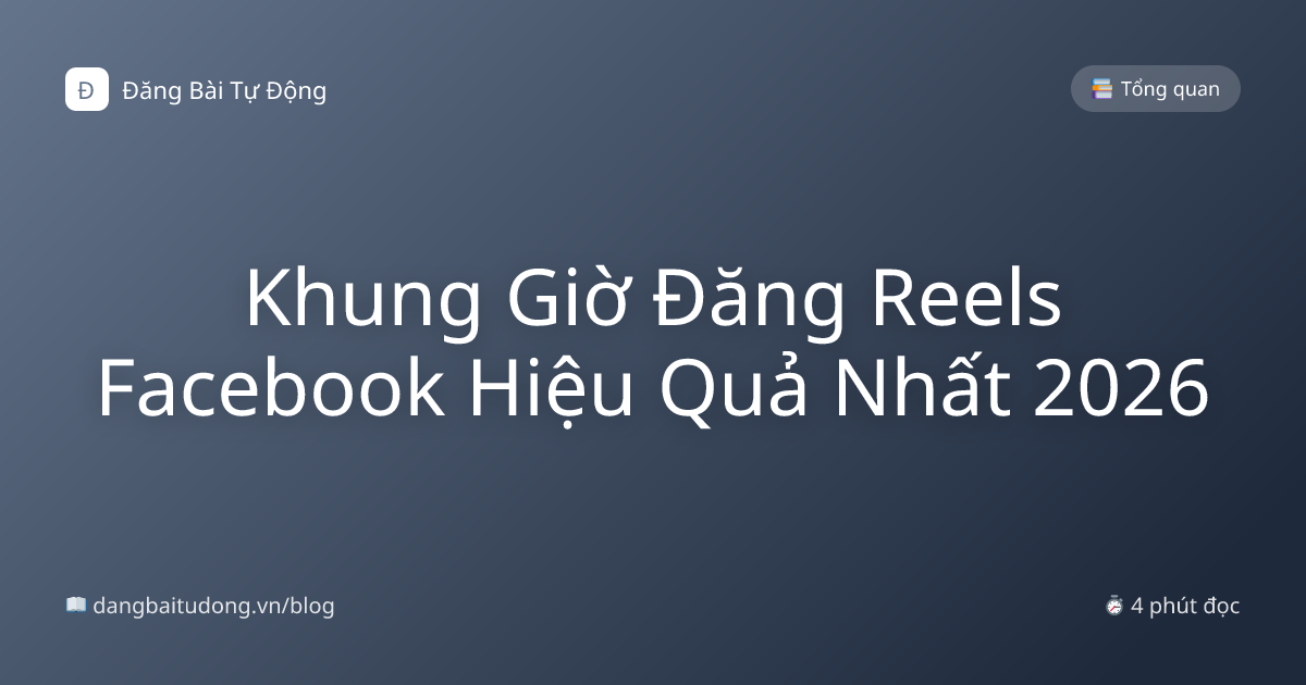 Khung Giờ Đăng Reels Facebook Hiệu Quả Nhất 2026