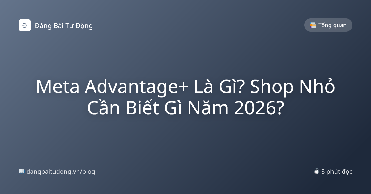 Meta Advantage+ Là Gì? Shop Nhỏ Cần Biết Gì Năm 2026?
